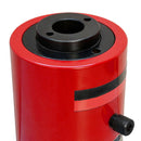 Red hollow ram hydraulic jack designed for shop and industrial lifting work.