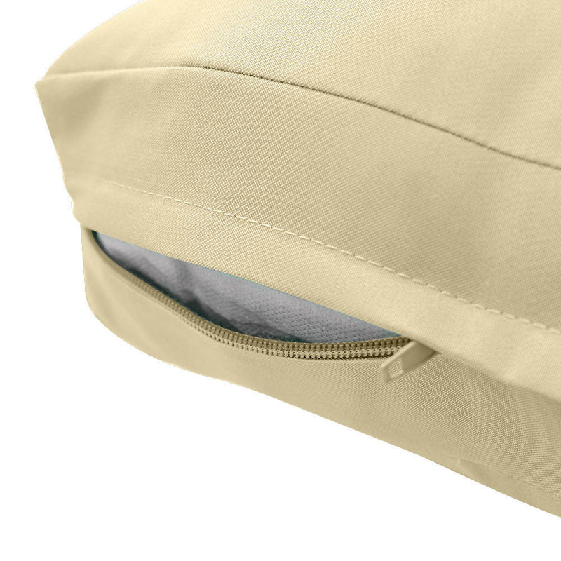 Medium Size 24x26x6 Knife Edge Outdoor Deep Seat Backrest Cushion with Bolster, Water Repellent Patio Cushion Insert and Cover Set AD103