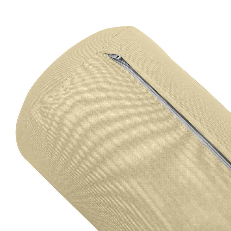 Medium Size 24x26x6 Knife Edge Outdoor Deep Seat Backrest Cushion with Bolster, Water Repellent Patio Cushion Insert and Cover Set AD103