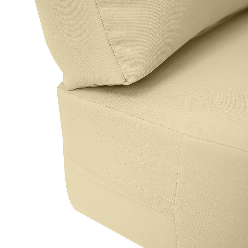 Medium Size 24x26x6 Knife Edge Outdoor Deep Seat Backrest Cushion with Bolster, Water Repellent Patio Cushion Insert and Cover Set AD103