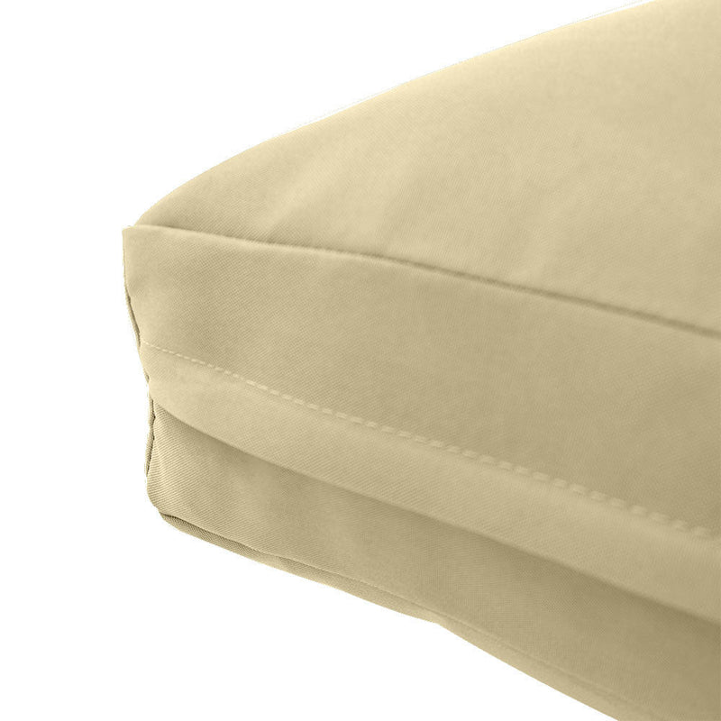 Medium Size 24x26x6 Knife Edge Outdoor Deep Seat Backrest Cushion with Bolster, Water Repellent Patio Cushion Insert and Cover Set AD103