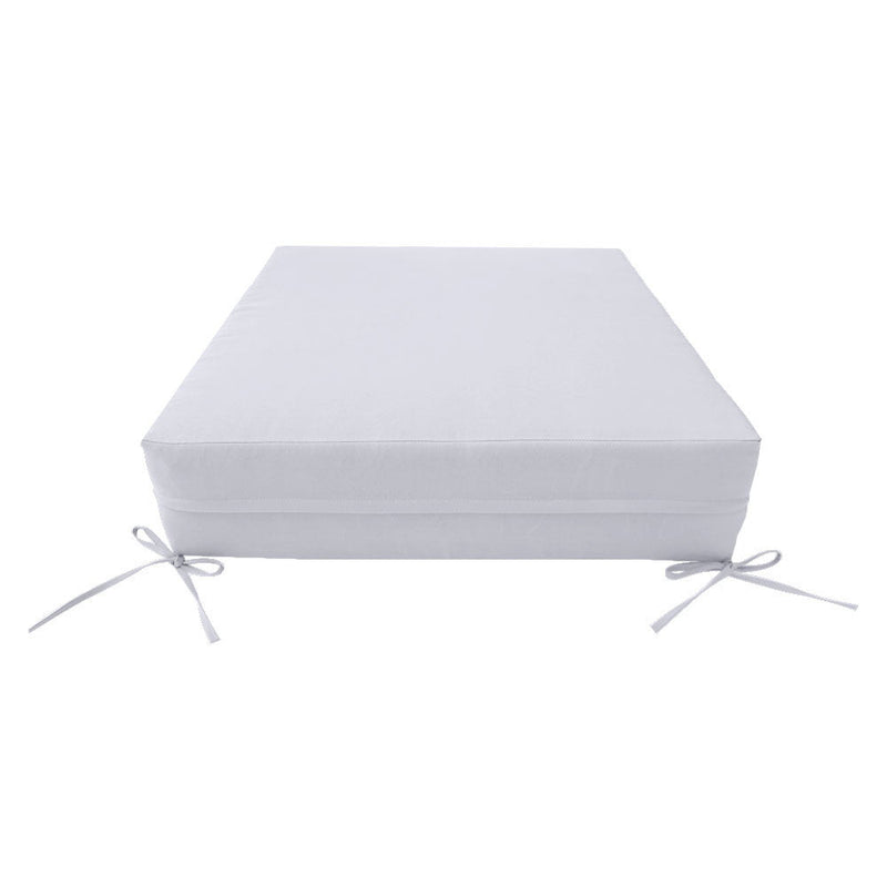 Medium Size 24x26x6 Knife Edge Outdoor Deep Seat Backrest Cushion with Bolster, Water Repellent Patio Cushion Insert and Cover Set AD105