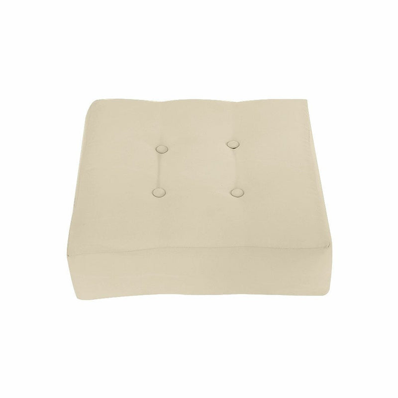 Knife Edge w-Buttons Ottoman Cushion Chair Seat In-Outdoor Polyester 16 x 16 x 5 -AD006