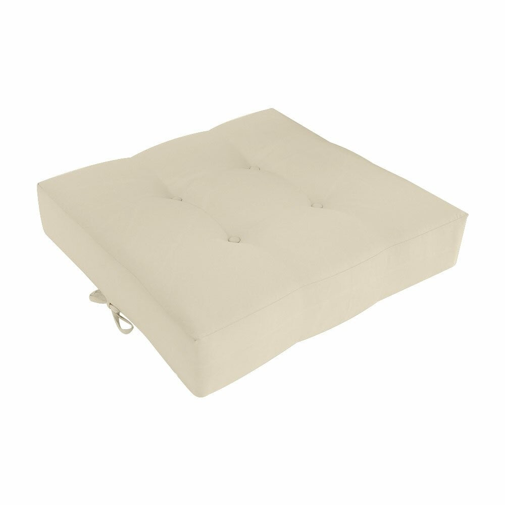 Knife Edge w-Buttons Ottoman Cushion Chair Seat In-Outdoor Polyester 24 x 24 x 5 -AD006