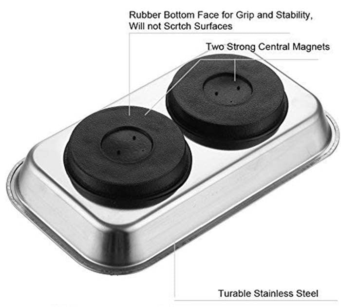 Large Staineless Steel Magnetic Bolts Screws Dish Holder Holding Pan Tray Bowl