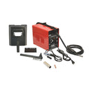 Red MIG 105 flux core wire welder with welding gun and accessories