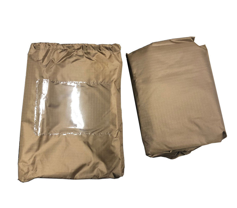 Military USMC Style All Weather Poncho Rain Coat - Coyote Tan