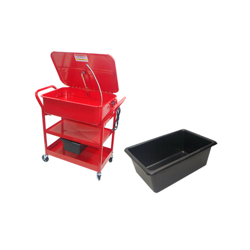 Mobile 20 Gallon PARTS WASHER Cart Pump Drying Shelf 3