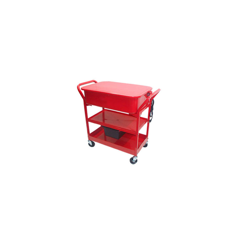 Mobile 20 Gallon PARTS WASHER Cart Pump Drying Shelf 3