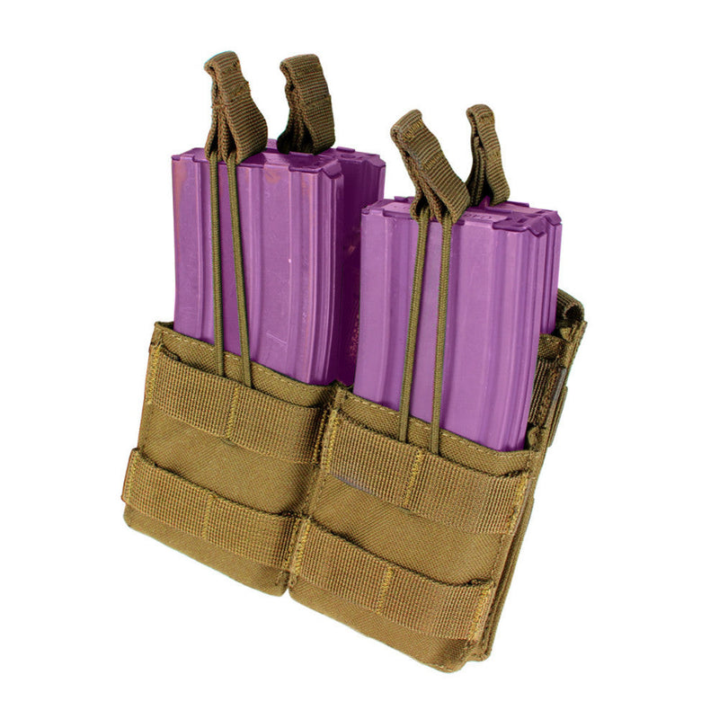 Condor MOLLE PALS Double Stacker Open Top Bungee Magazine Mag Pouch - Coyote