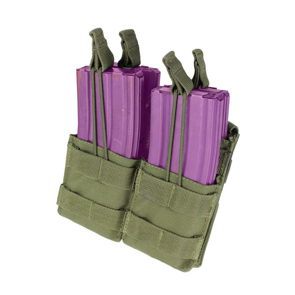 Condor MOLLE PALS Double Stacker Open Top Bungee Magazine Mag Pouch - OD Green