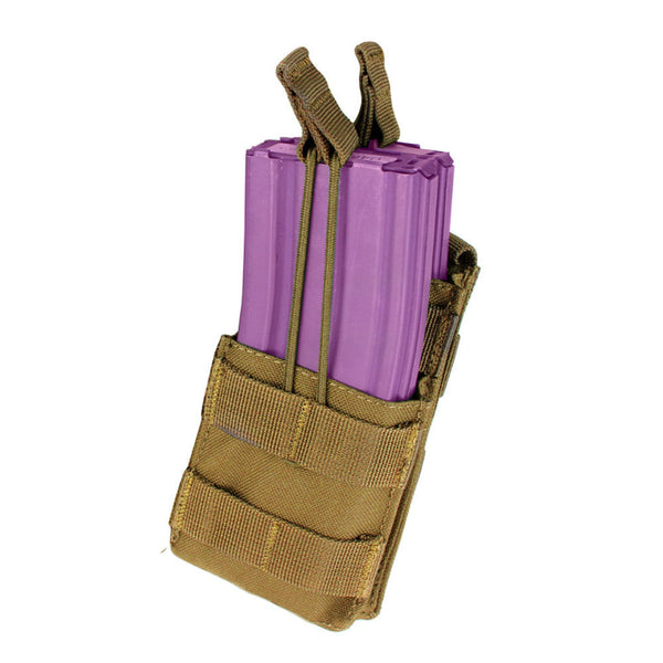 Condor MOLLE PALS Modular Single Stack Bungee Open Top Magazine Mag Pouch - Coyote