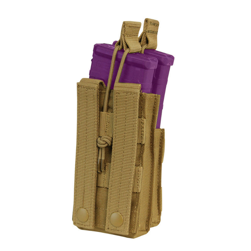 Condor MOLLE PALS Modular Single Stack Bungee Open Top Magazine Mag Pouch - Coyote