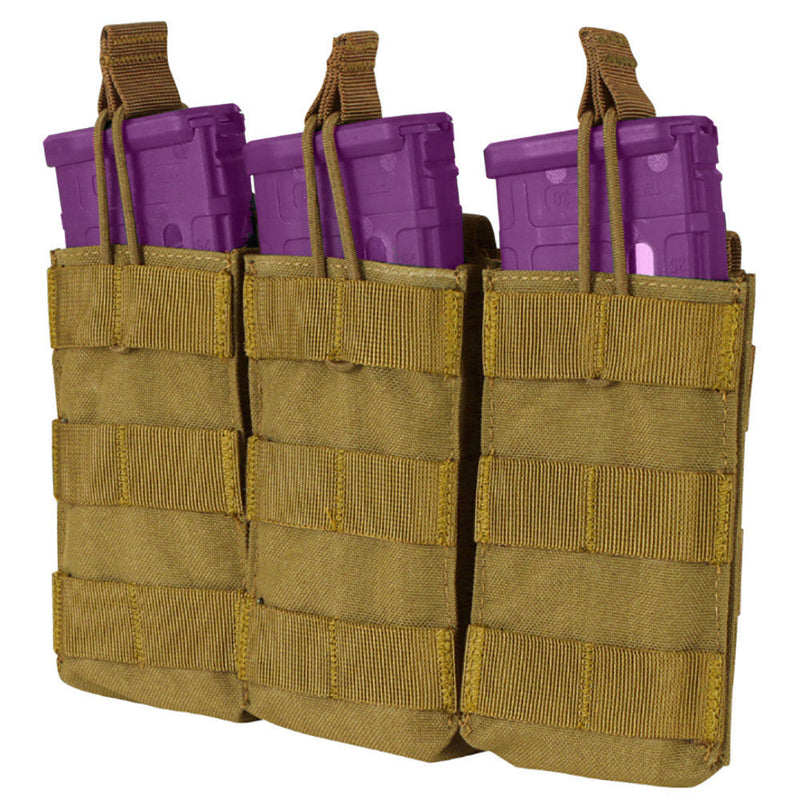 Condor MOLLE PALS Modular Tactical Open Top Triple Magazine Mag Pouch - Coyote