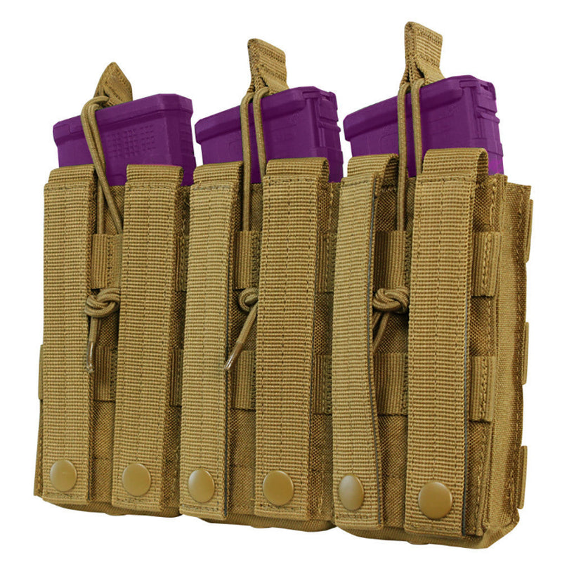 Condor MOLLE PALS Modular Tactical Open Top Triple Magazine Mag Pouch - Coyote