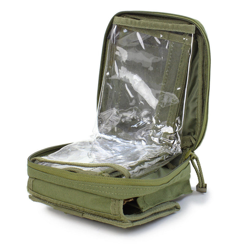 Condor Molle Tactical MAP Pouch ID Admin Pouch Chart Case ATLAS Clear Cover Carrier Pouch- OD GREEN