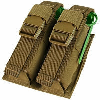 Condor Molle Tactical PALS Double Flash Bang  Pouch Magazine Mag Flap Buckle-TAN