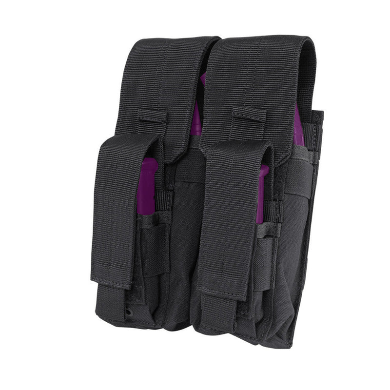 Condor Molle Tactical PALS Double Kangaroo Magazine Mag Pouch - Black