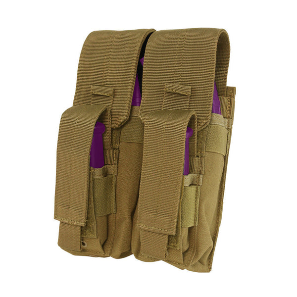 Condor Molle Tactical PALS Double Kangaroo Magazine Mag Pouch - Coyote