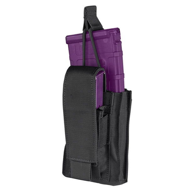 Condor Molle Tactical Single Kangaroo Magazine Mag Pouch Gen II Bungee Open Top - Black