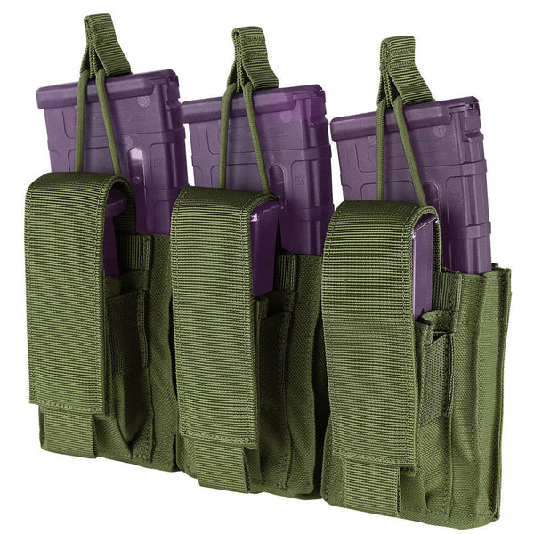 Condor OD Green 5.56-.223 Molle Pals Tactical Open Top Triple Kangaroo Pouch Magazine Mag Pouch GENII