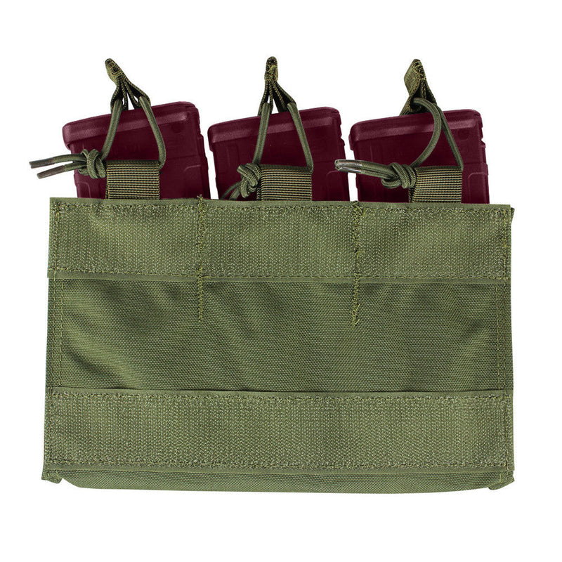 Condor OD Green Hook Loop Bungee Open Top Triple 5.56-.223 Magazine Mag Pouch Insert