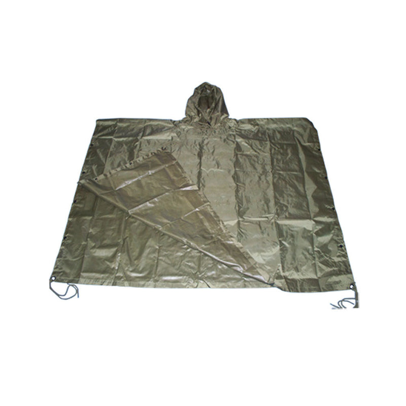 OD GREEN Military USMC G.I Style All Weather Poncho Raincoat Ripstop Nylon