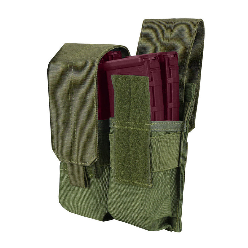 Condor OD GREEN Molle Tactical Modular Closed Top Double Magazine Mag Pouch 4 Full Mag Size Total