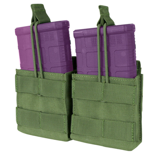 Condor OD GREEN Tactical Double 7.62 .308 Open Top Bungee Molle Magazine Mag Pouch