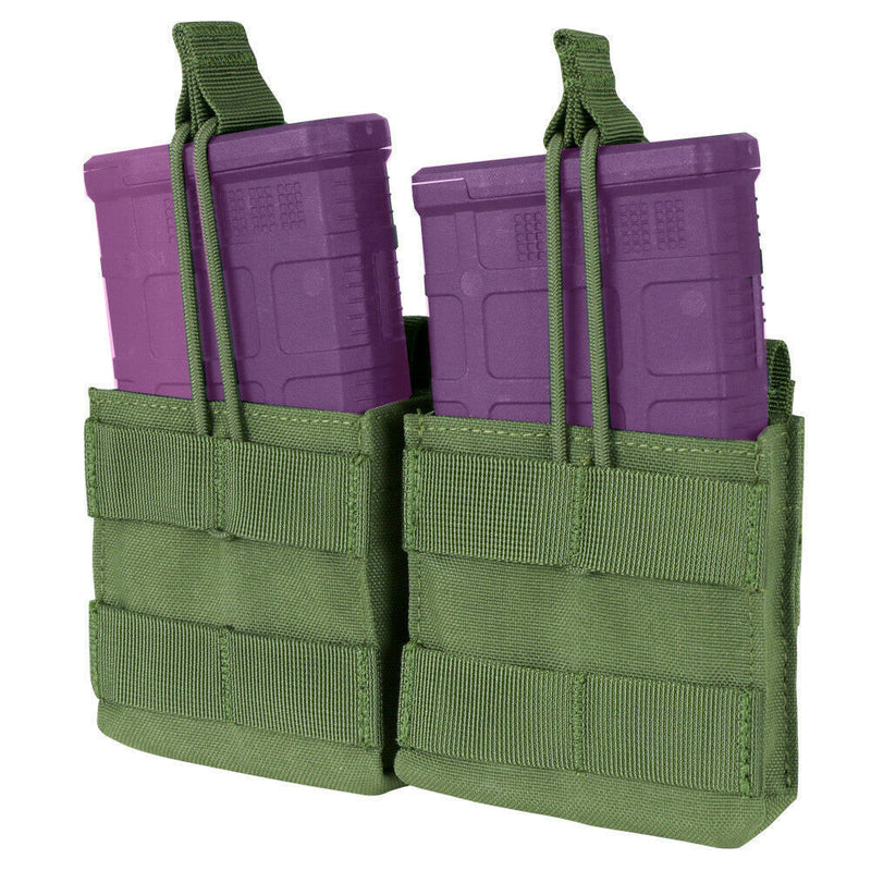 Condor OD GREEN Tactical Double 7.62 .308 Open Top Bungee Molle Magazine Mag Pouch