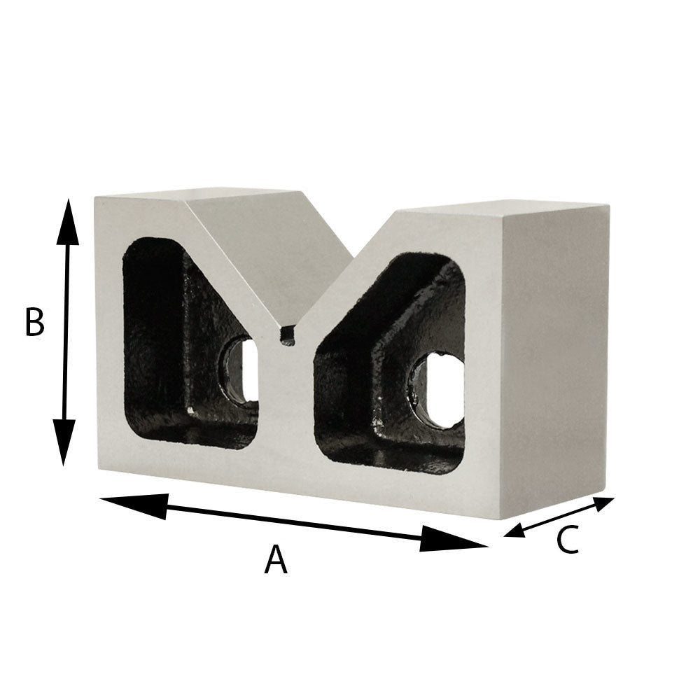 Pair 2'' x 3/4'' x 1-1/4'' Cast Iron V-Blocks V Block Ground Set