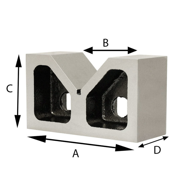 PAIR 4'' x 1-5/8'' x 2-5/8'' Cast Iron V-Blocks V-Block Ground
