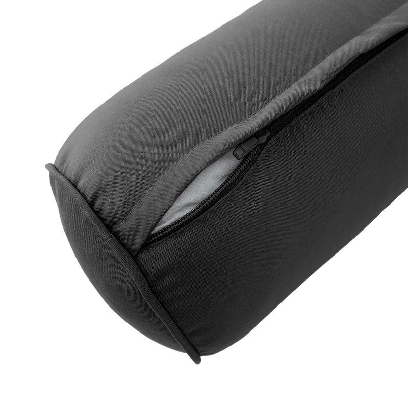 Pipe Trim Large 26x6 Outdoor Bolster Pillow Cushion Insert Slip Cover AD003
