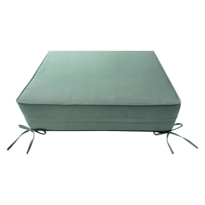 Medium Size 24x26x6 Piped Trim Outdoor Deep Seat Backrest Cushion with Bolster, Water Repellent Patio Cushion Insert and Cover Set AD002