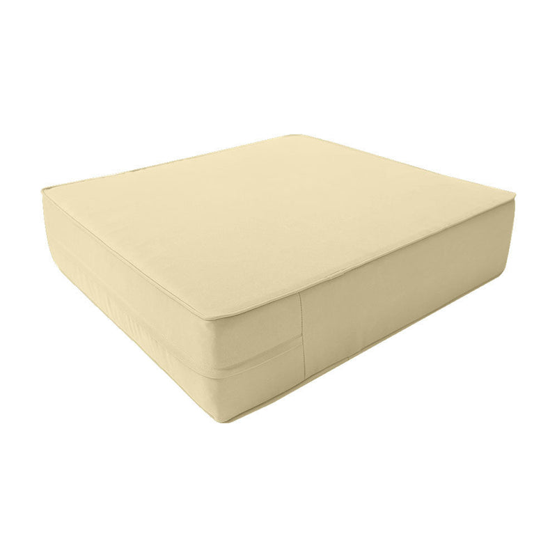 Medium Size 24x26x6 Piped Trim Outdoor Deep Seat Backrest Cushion with Bolster, Water Repellent Patio Cushion Insert and Cover Set AD103