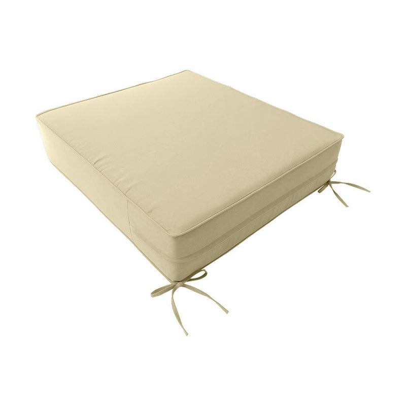 Medium Size 24x26x6 Piped Trim Outdoor Deep Seat Backrest Cushion with Bolster, Water Repellent Patio Cushion Insert and Cover Set AD103