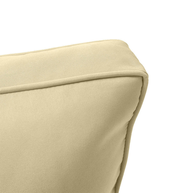 Medium Size 24x26x6 Piped Trim Outdoor Deep Seat Backrest Cushion with Bolster, Water Repellent Patio Cushion Insert and Cover Set AD103