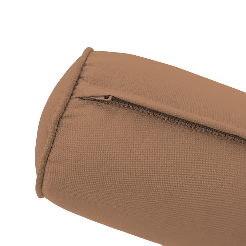 Medium Size 24x26x6 Piped Trim Outdoor Deep Seat Backrest Cushion with Bolster, Water Repellent Patio Cushion Insert and Cover Set AD104