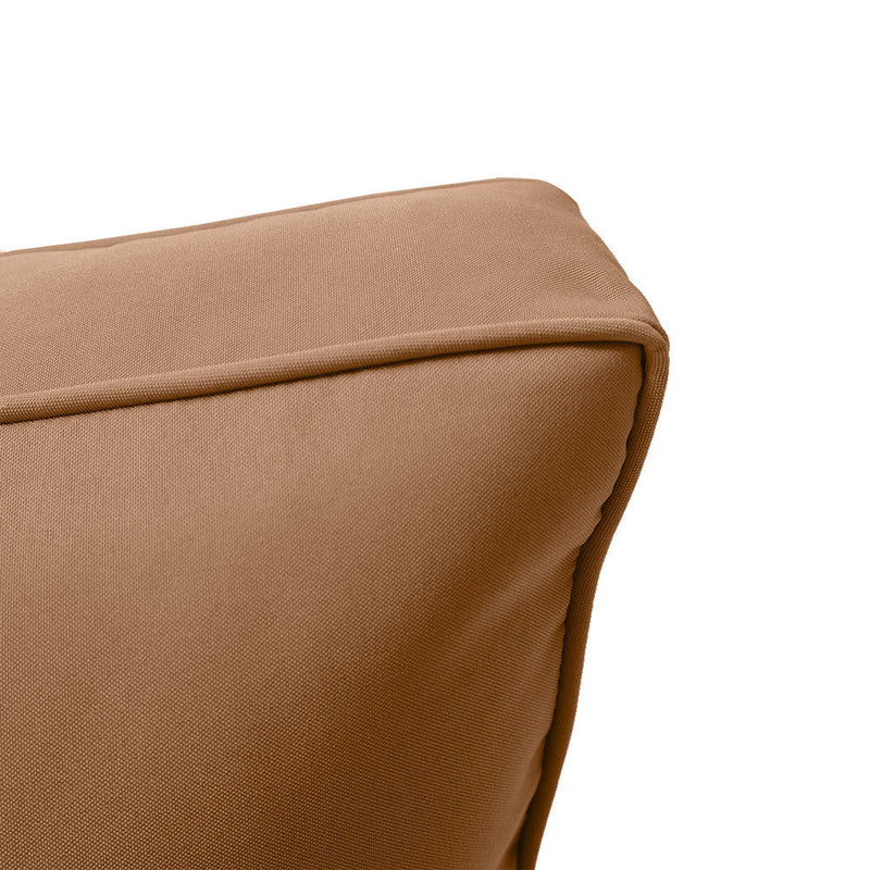 Medium Size 24x26x6 Piped Trim Outdoor Deep Seat Backrest Cushion with Bolster, Water Repellent Patio Cushion Insert and Cover Set AD104