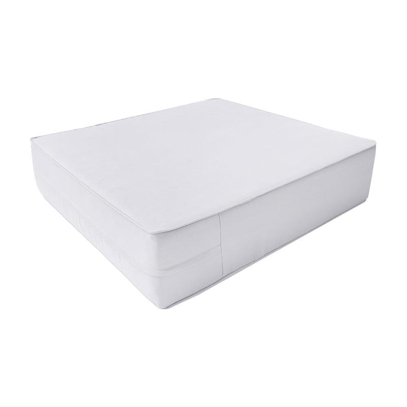 Medium Size 24x26x6 Piped Trim Outdoor Deep Seat Backrest Cushion with Bolster, Water Repellent Patio Cushion Insert and Cover Set AD105