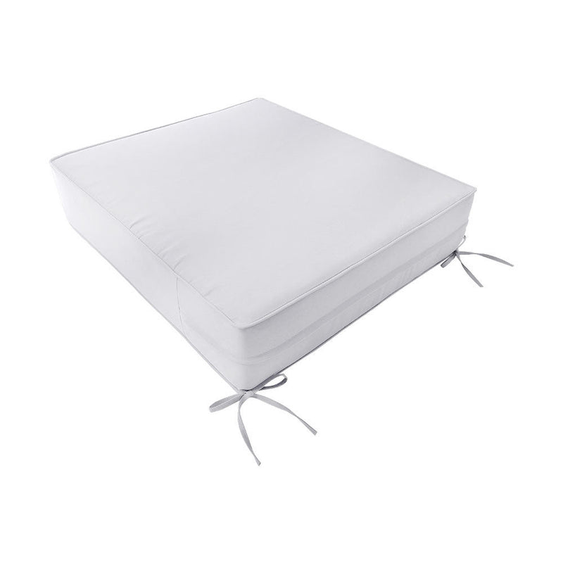 Medium Size 24x26x6 Piped Trim Outdoor Deep Seat Backrest Cushion with Bolster, Water Repellent Patio Cushion Insert and Cover Set AD105