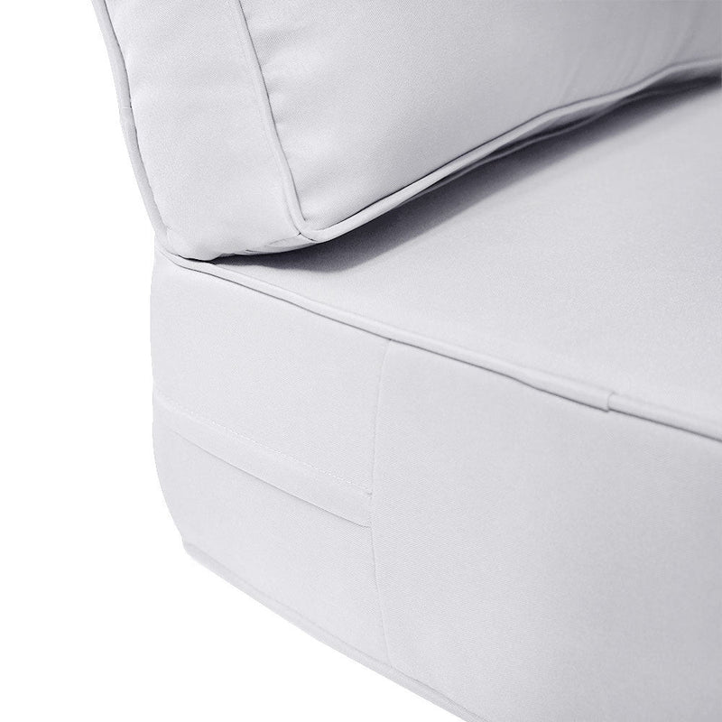 Medium Size 24x26x6 Piped Trim Outdoor Deep Seat Backrest Cushion with Bolster, Water Repellent Patio Cushion Insert and Cover Set AD105
