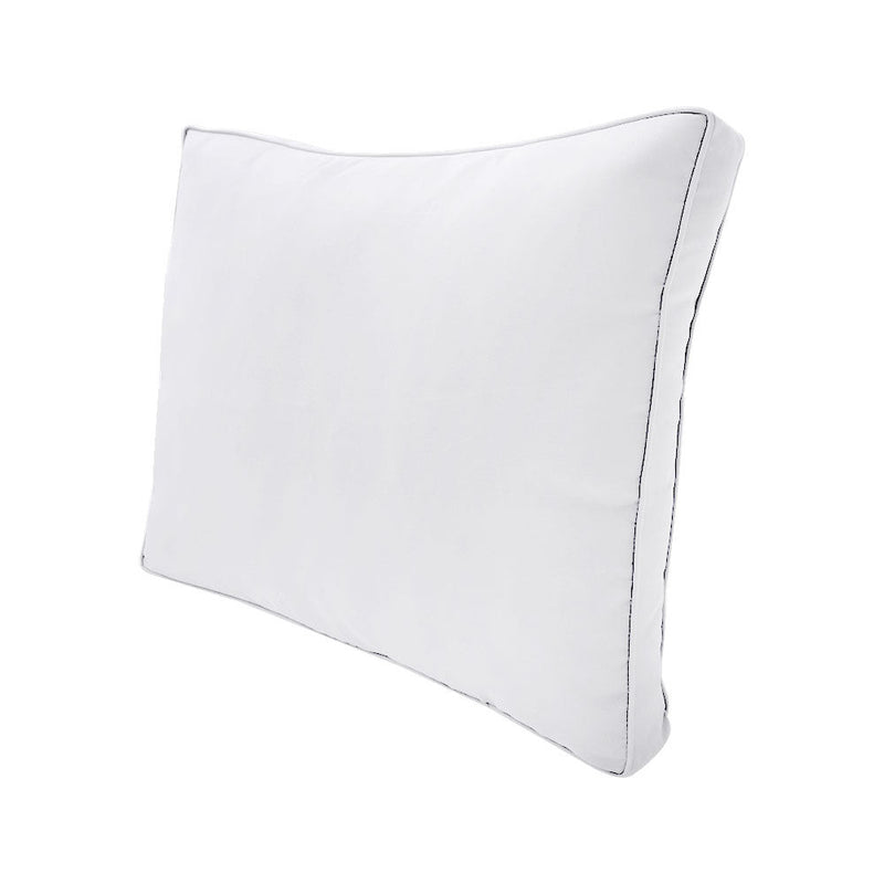 Medium Size 24x26x6 Piped Trim Outdoor Deep Seat Backrest Cushion with Bolster, Water Repellent Patio Cushion Insert and Cover Set AD105