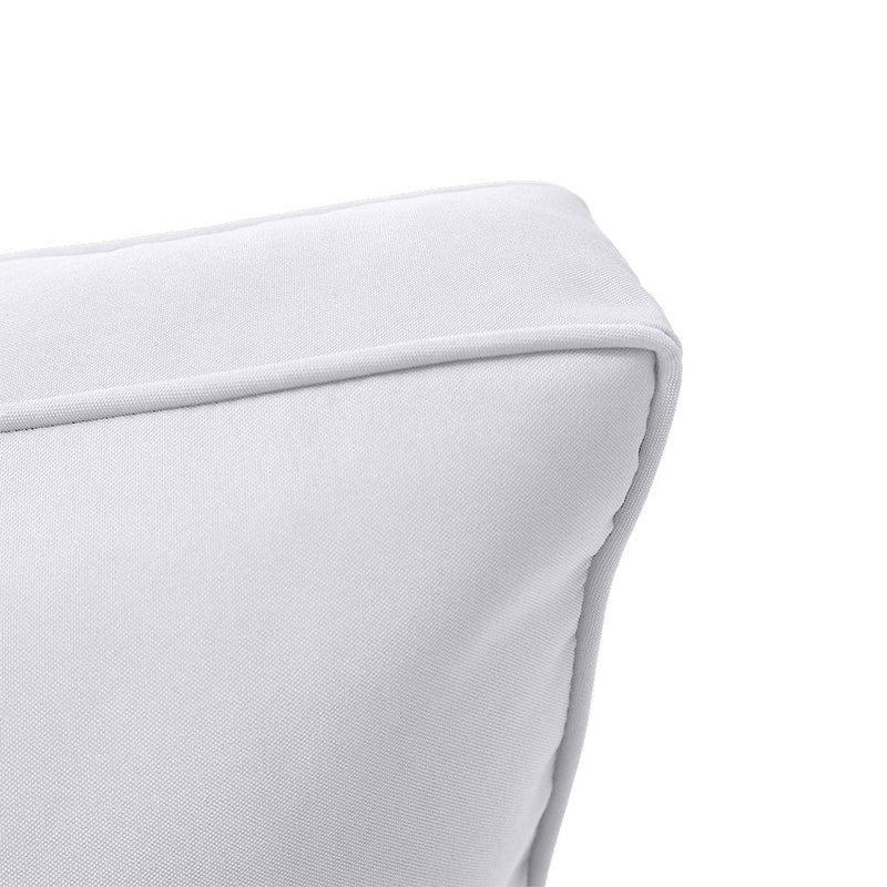 Medium Size 24x26x6 Piped Trim Outdoor Deep Seat Backrest Cushion with Bolster, Water Repellent Patio Cushion Insert and Cover Set AD105