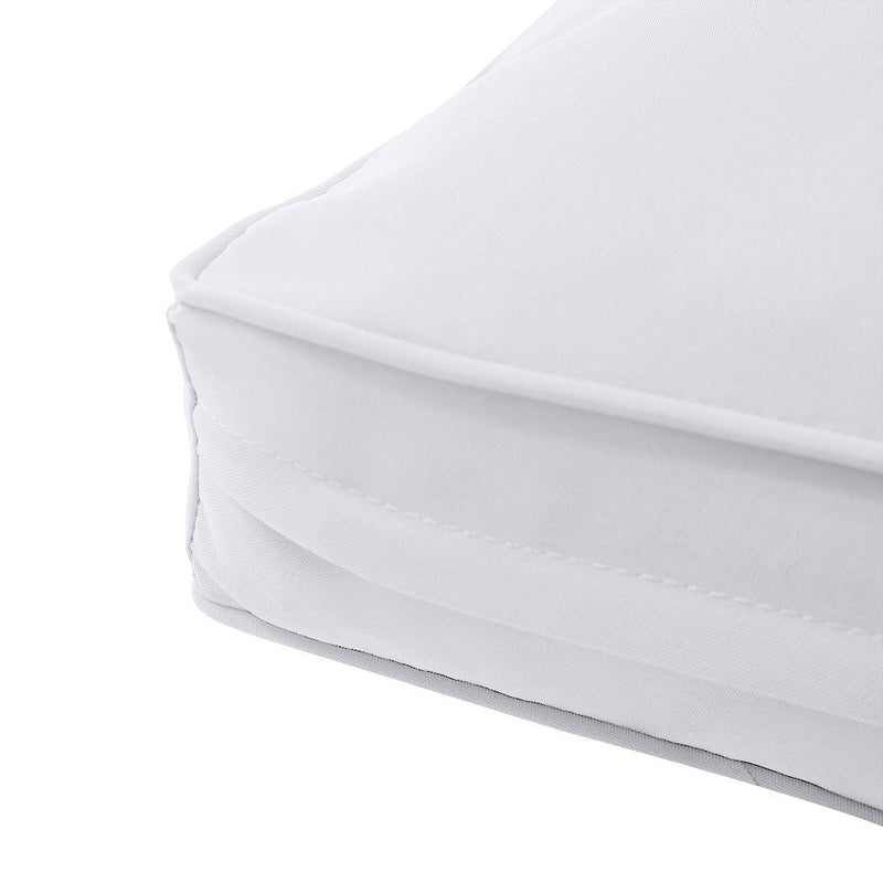 Medium Size 24x26x6 Piped Trim Outdoor Deep Seat Backrest Cushion with Bolster, Water Repellent Patio Cushion Insert and Cover Set AD105
