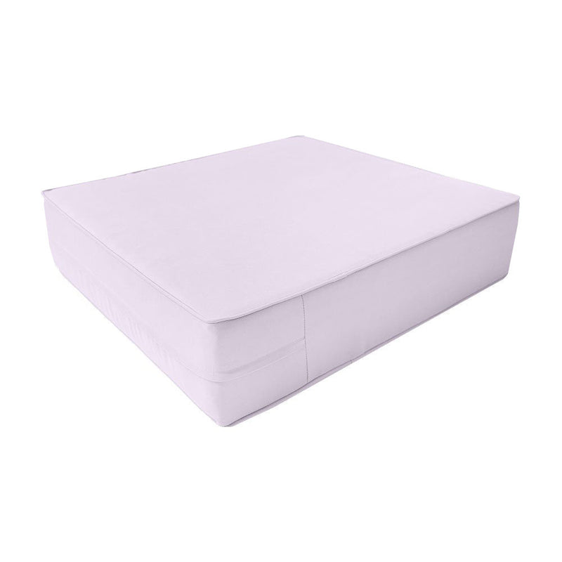Medium Size 24x26x6 Piped Trim Outdoor Deep Seat Backrest Cushion with Bolster, Water Repellent Patio Cushion Insert and Cover Set AD107