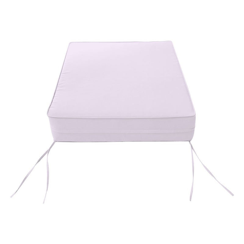 Medium Size 24x26x6 Piped Trim Outdoor Deep Seat Backrest Cushion with Bolster, Water Repellent Patio Cushion Insert and Cover Set AD107