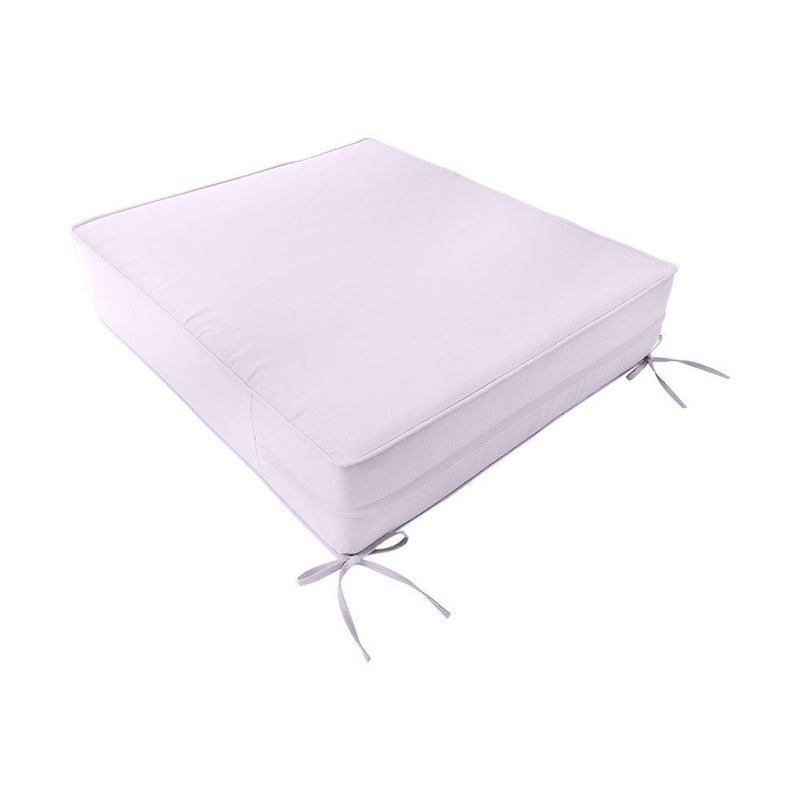 Medium Size 24x26x6 Piped Trim Outdoor Deep Seat Backrest Cushion with Bolster, Water Repellent Patio Cushion Insert and Cover Set AD107