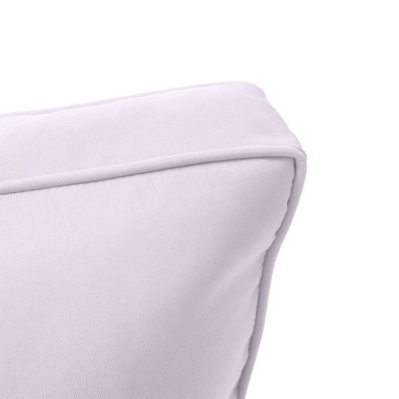 Medium Size 24x26x6 Piped Trim Outdoor Deep Seat Backrest Cushion with Bolster, Water Repellent Patio Cushion Insert and Cover Set AD107
