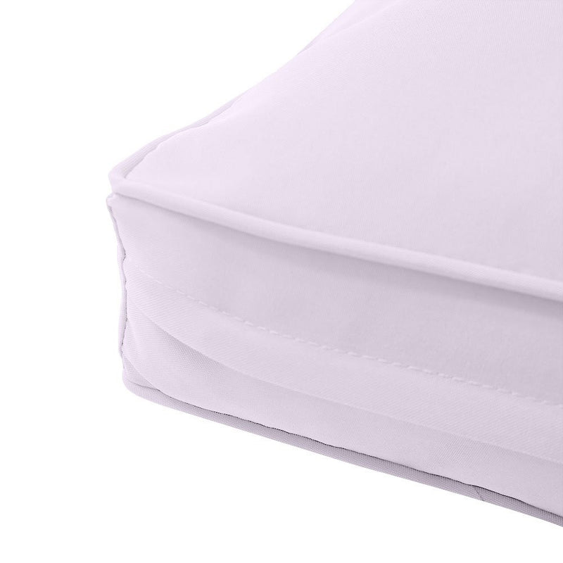 Medium Size 24x26x6 Piped Trim Outdoor Deep Seat Backrest Cushion with Bolster, Water Repellent Patio Cushion Insert and Cover Set AD107